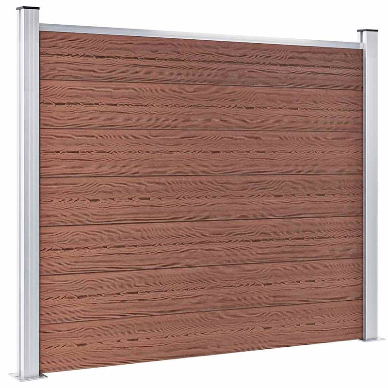 Set panouri gard, 526x146 cm, maro, WPC