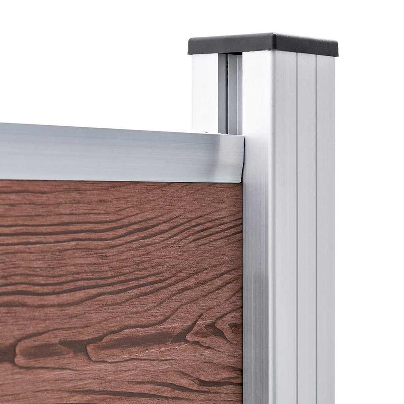 Set panouri gard, 526x146 cm, maro, WPC