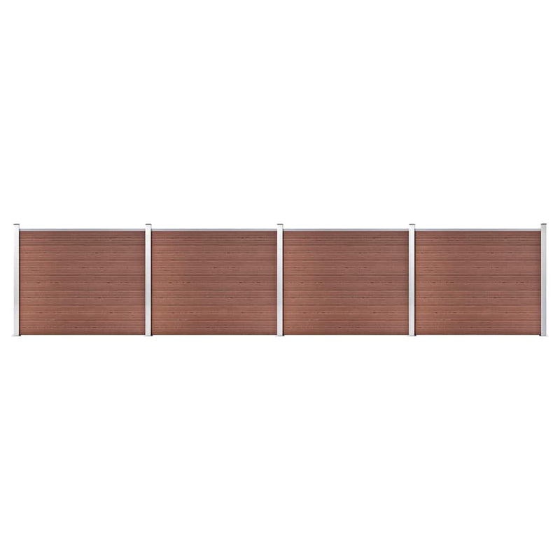 Set panouri gard, 699x146 cm, maro, WPC