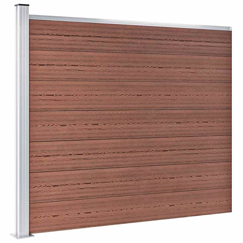 Set panouri gard, 699x146 cm, maro, WPC