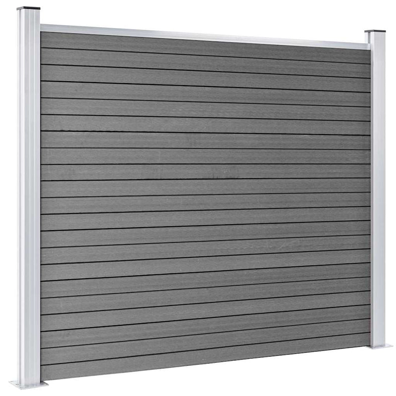 Set panouri gard, 353x146 cm, gri, WPC