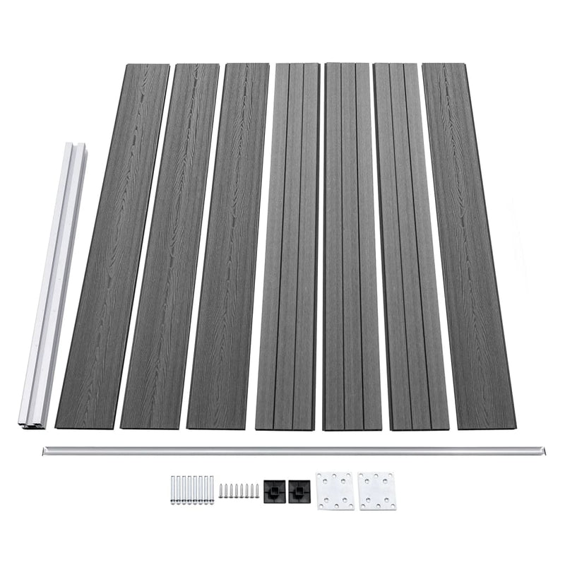 Set panouri gard, 353x146 cm, gri, WPC