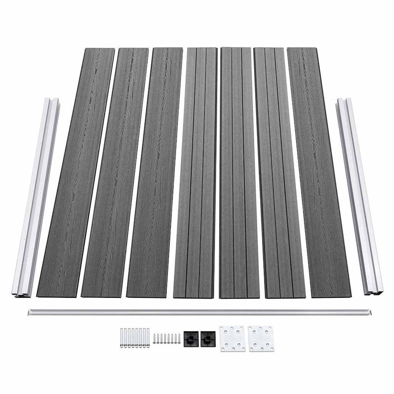 Set panouri gard, 353x146 cm, gri, WPC