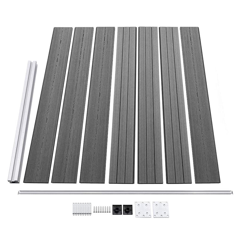 Set panouri gard, 526x146 cm, gri, WPC