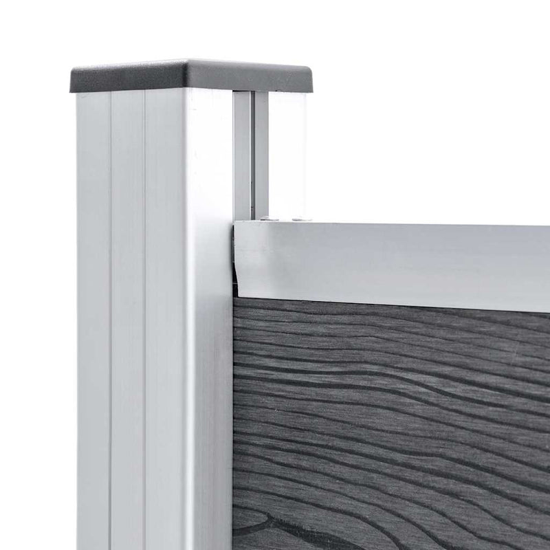 Set panouri gard, 699x146 cm, gri, WPC