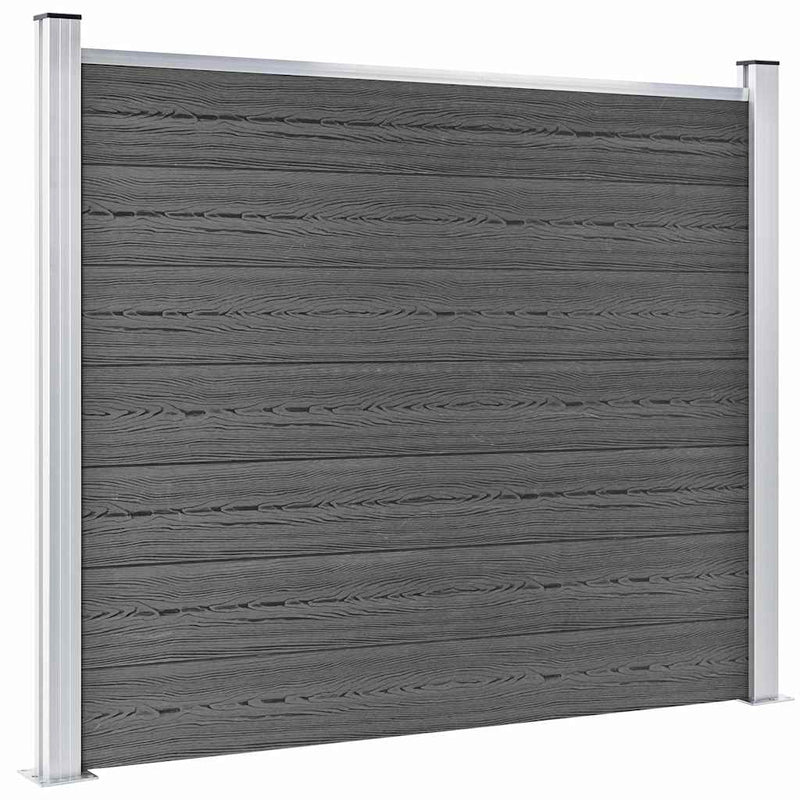 Set panouri gard, 872x146 cm, negru, WPC