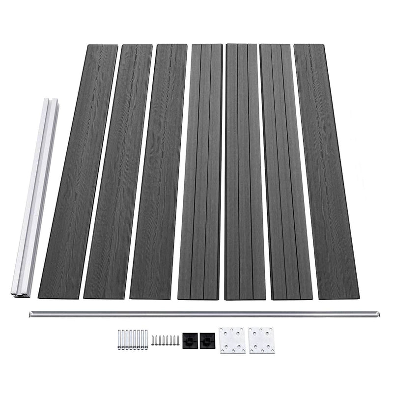 Set panouri gard, 872x146 cm, negru, WPC