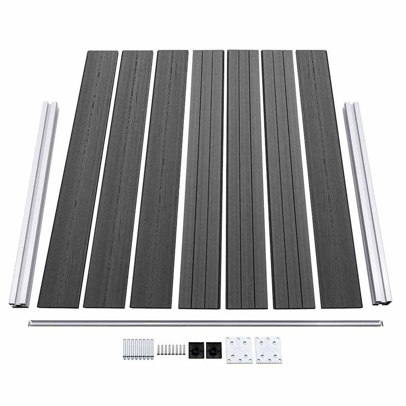 Set panouri gard, 872x146 cm, negru, WPC