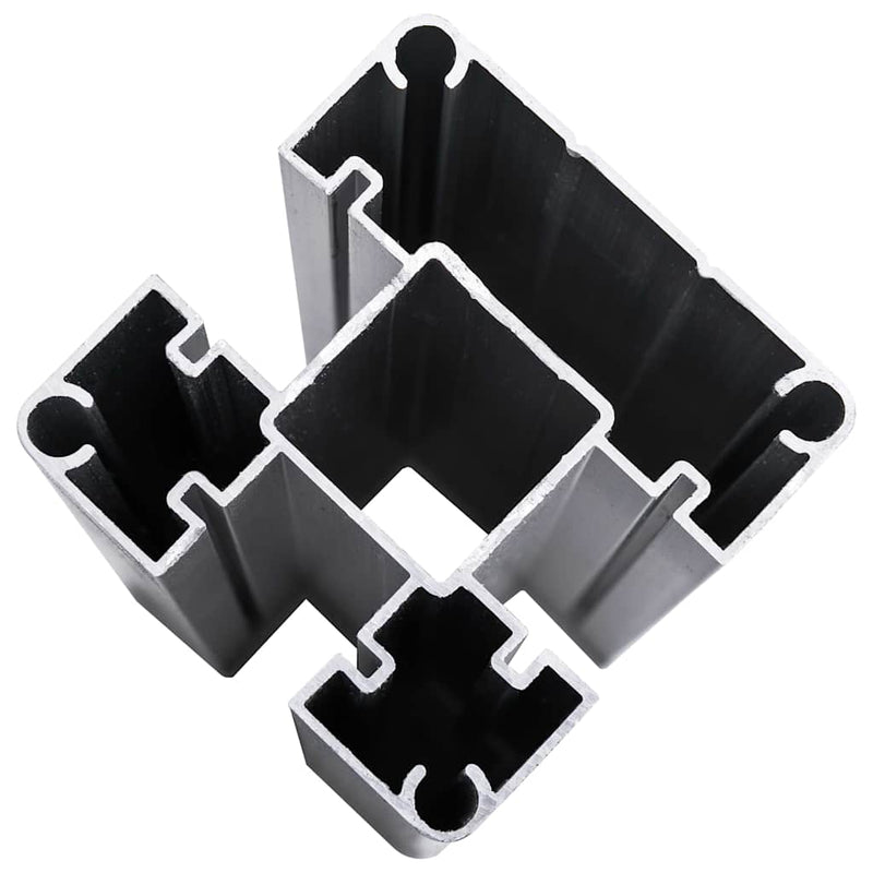 Set panouri gard, 872x146 cm, negru, WPC
