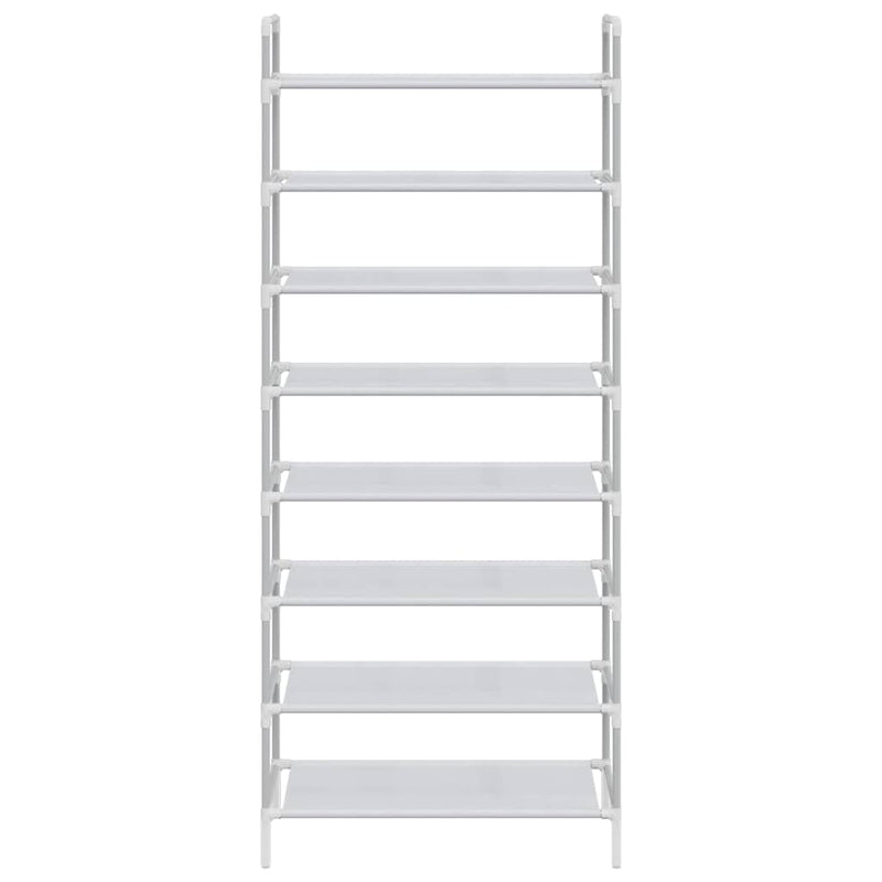 Raft încălțăminte 8 etajere, argintiu, metal și textil nețesut