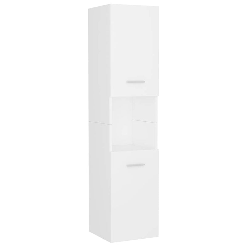 Set mobilier de baie, alb, lemn prelucrat
