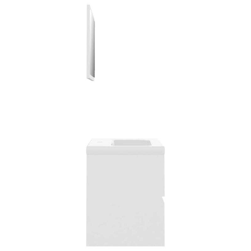 Set mobilier de baie, alb, lemn prelucrat