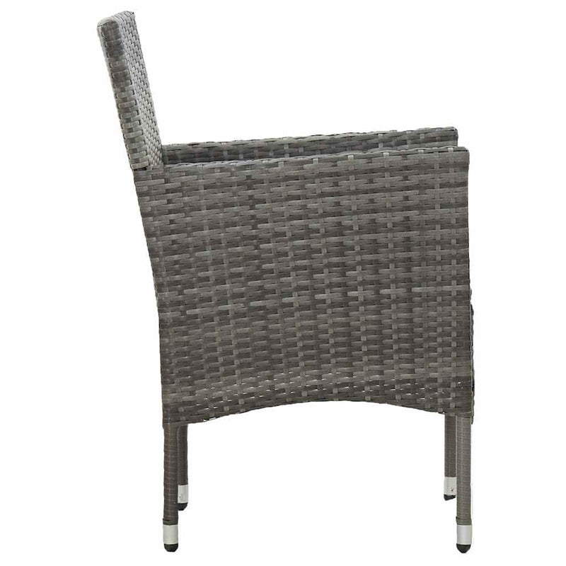 Set mobilier de grădină, 3 piese, gri
