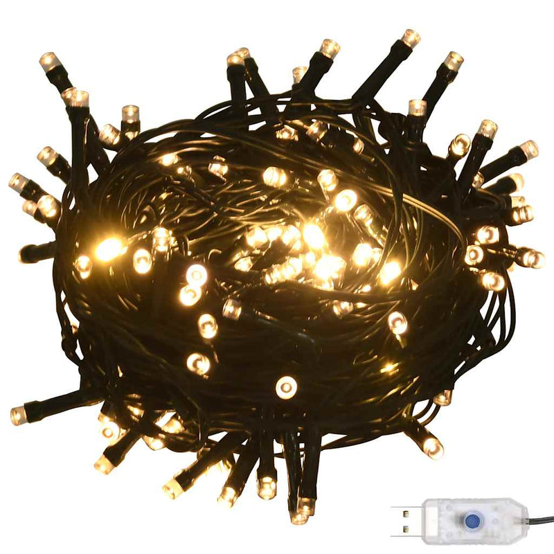 Set globuri Crăciun cu vârf & 300 LED-uri 120 piese auriu&bronz