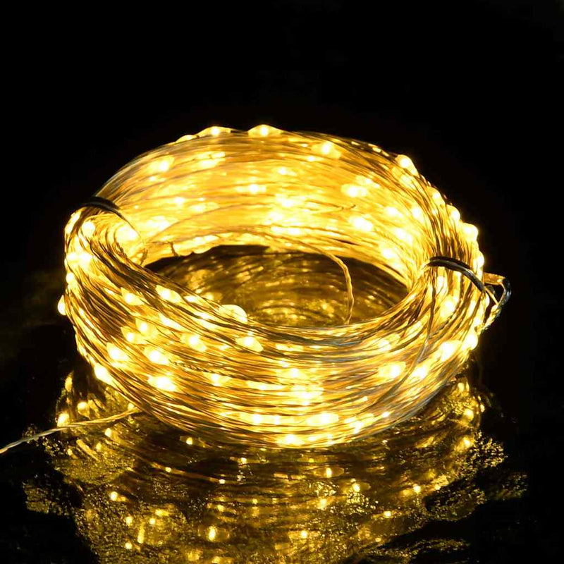 Instalație cu 300 LED-uri, alb cald, 30 m