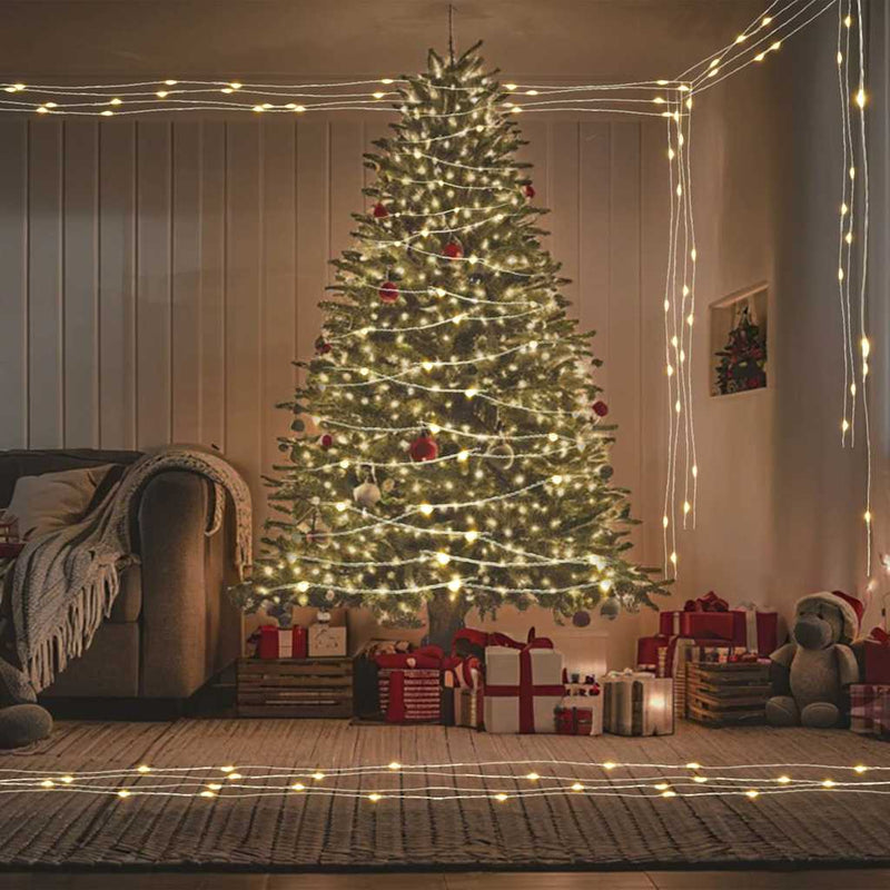 Instalație cu 300 LED-uri, alb cald, 30 m