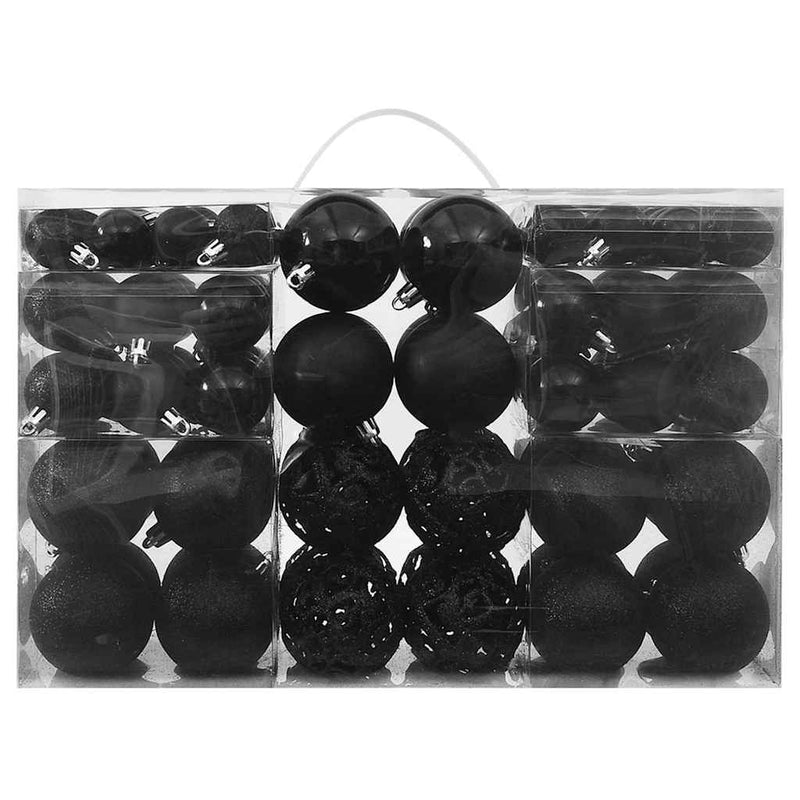 Set globuri de Crăciun, 100 piese, negru
