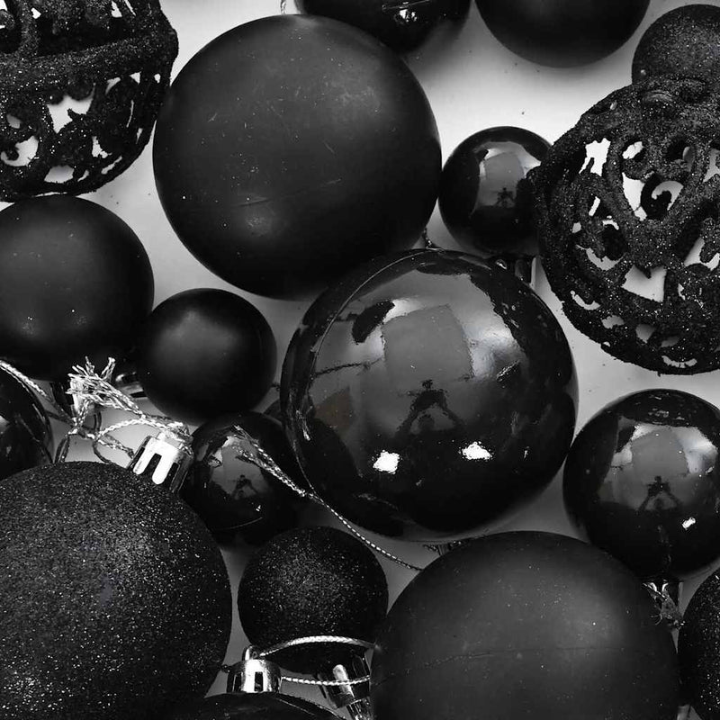 Set globuri de Crăciun, 100 piese, negru