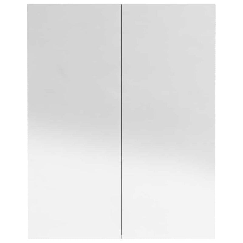 Dulap de baie cu oglindă, gri strălucitor, 60x15x75 cm, MDF