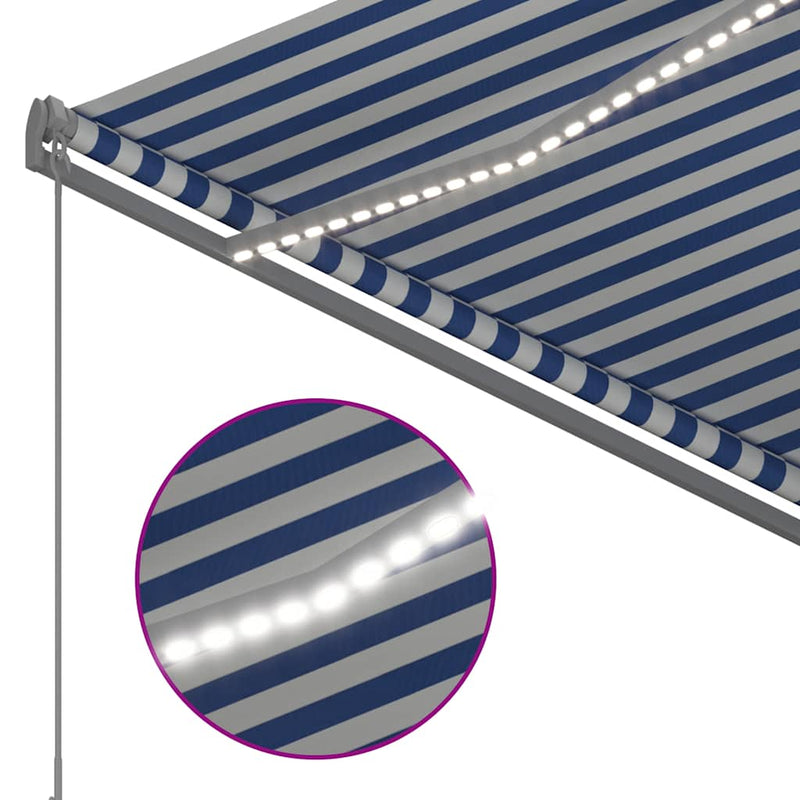 Copertină retractabilă Albastru și Alb 300 x 250 cm