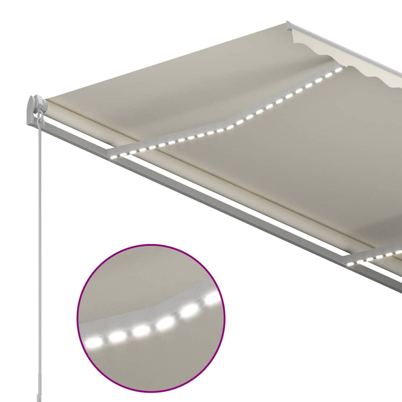 Copertină retractabilă Crem 300 x 250 cm Țesătură și Aluminiu