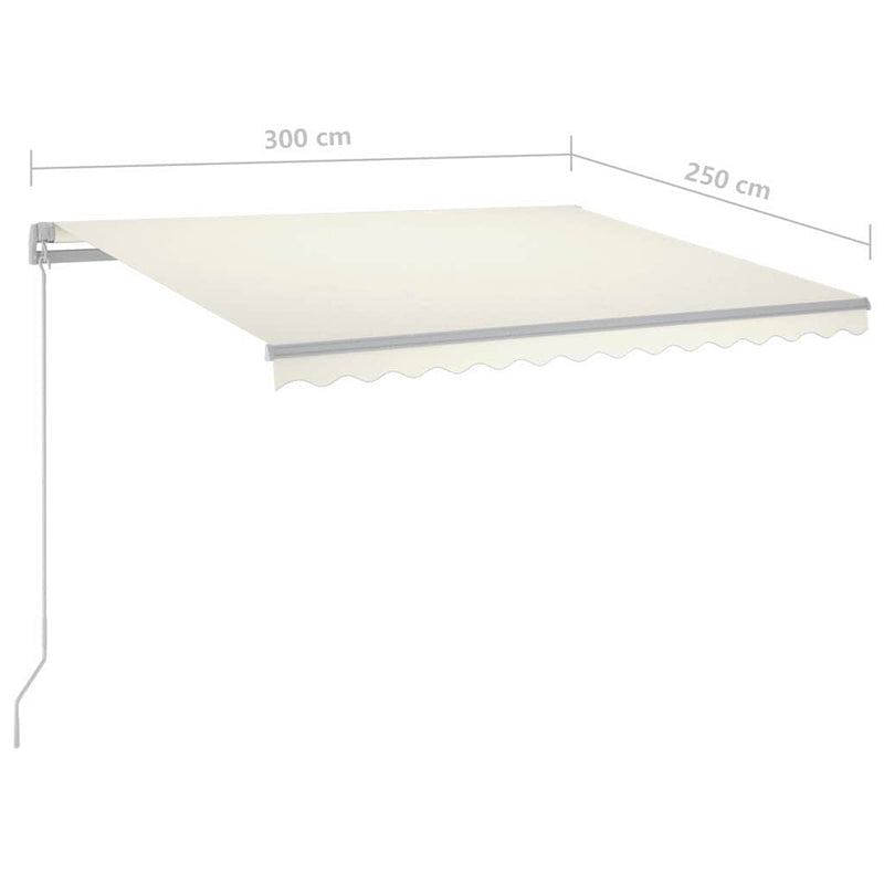 Copertină retractabilă Crem 300 x 250 cm Țesătură și Aluminiu