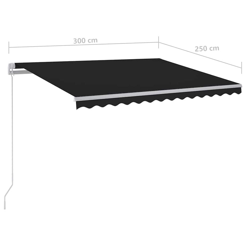 Copertină retractabilă Antracit 300 x 250 cm