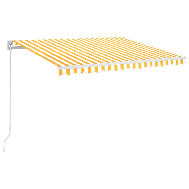 Copertină retractabilă Galben și alb 350 x 250 cm