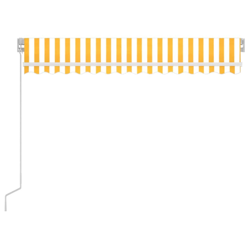 Copertină retractabilă Galben și alb 350 x 250 cm