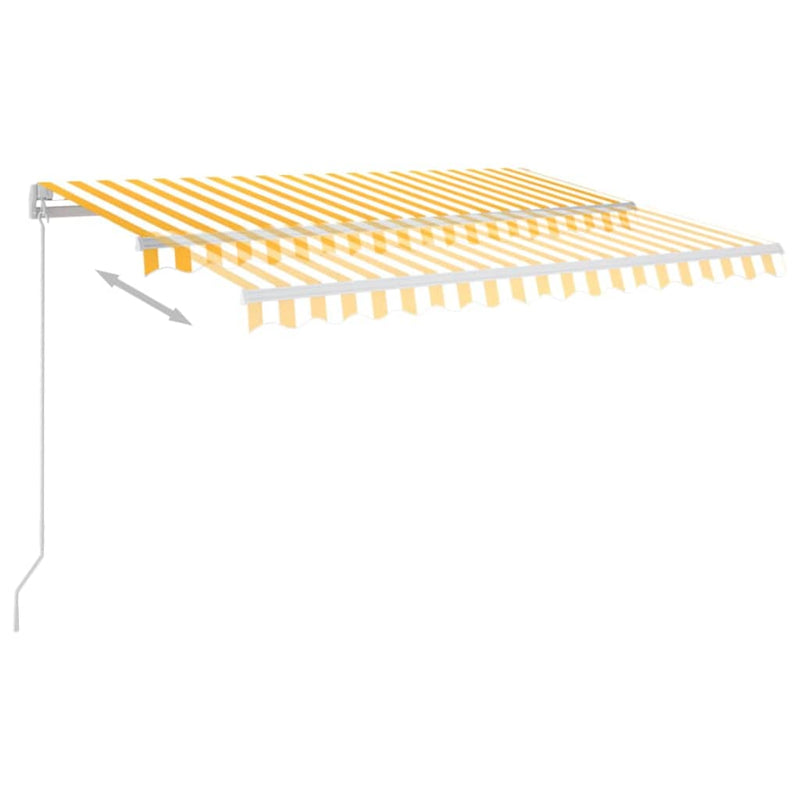 Copertină retractabilă Galben și alb 350 x 250 cm