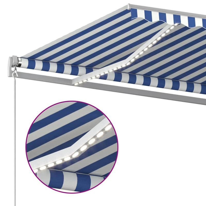 Copertină retractabilă Albastru și Alb 400 × 300 cm