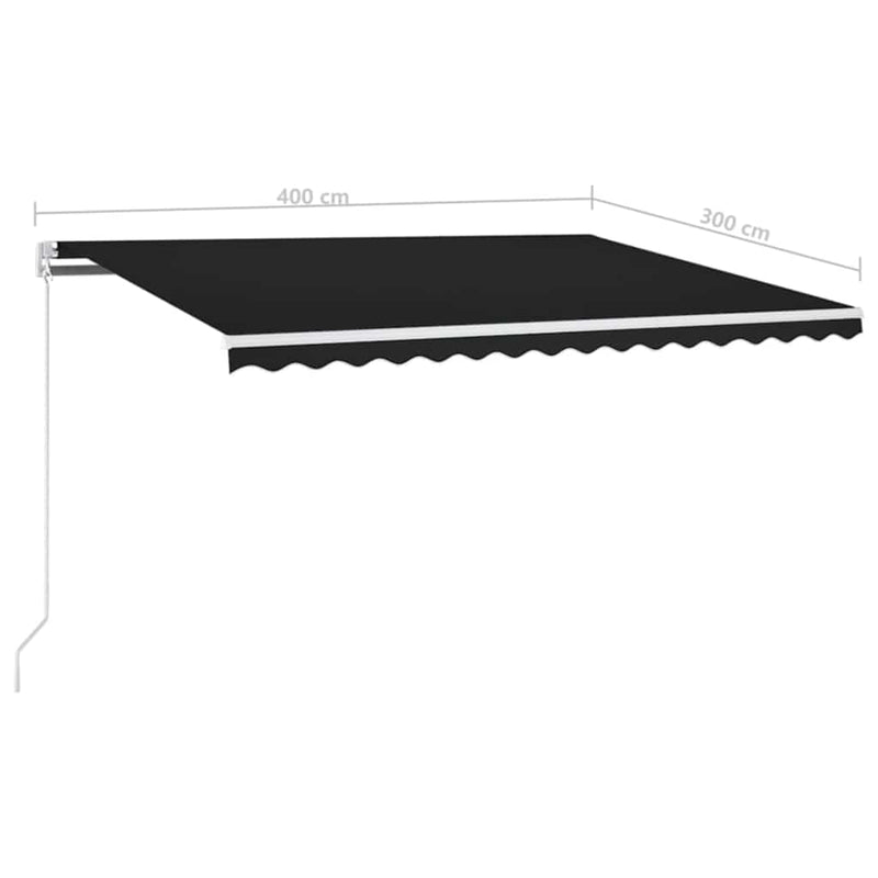 Copertină retractabilă Antracit 400 × 300 cm