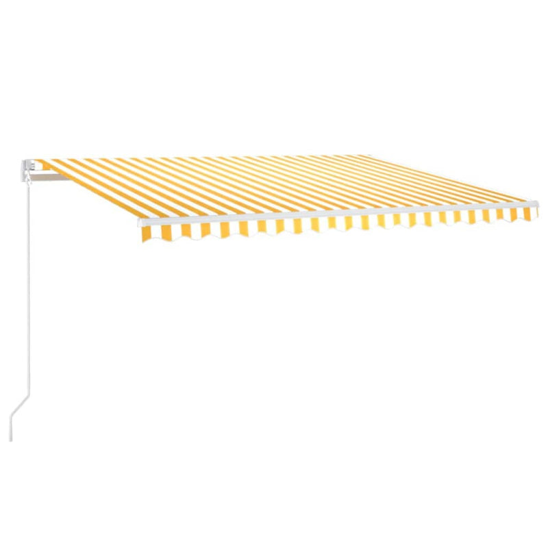 Copertină retractabilă Galben și alb 450 × 300 cm