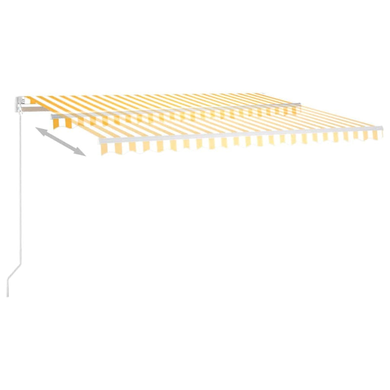 Copertină retractabilă Galben și alb 450 × 300 cm