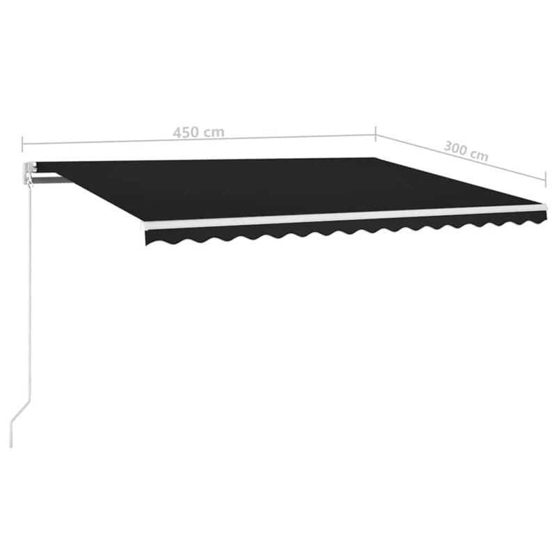 Copertină retractabilă Antracit 450 × 300 cm