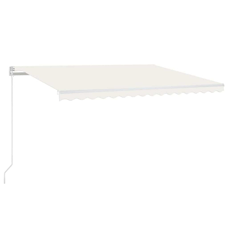Copertină automată cu senzor vânt & LED, crem, 450x300 cm