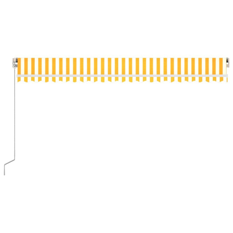 Copertină retractabilă Galben și alb 500 × 300 cm