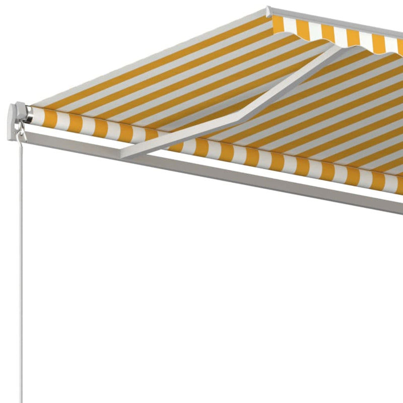 Copertină retractabilă Galben și alb 500 × 300 cm