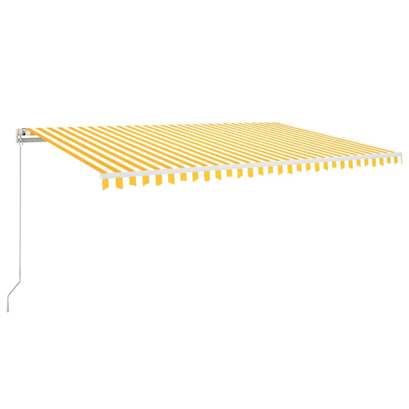 Copertină retractabilă Galben și alb 500 × 300 cm