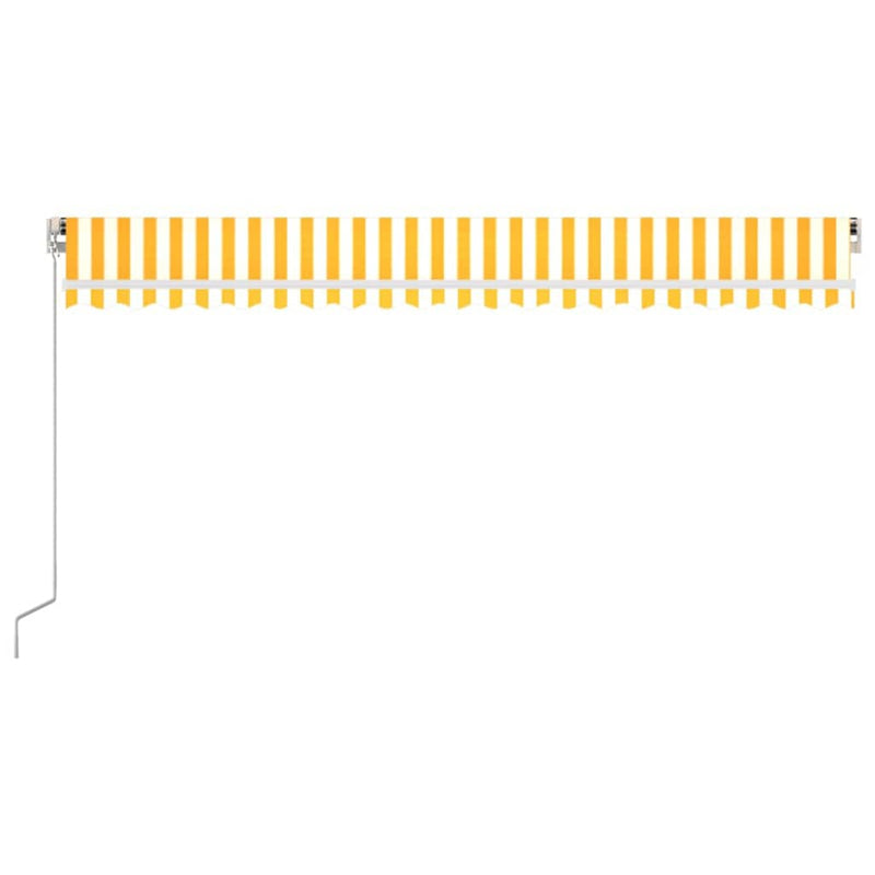 Copertină retractabilă Galben și alb 500 × 300 cm