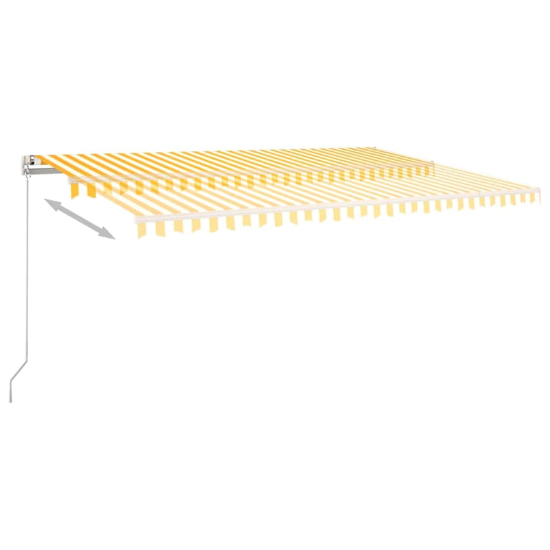 Copertină retractabilă Galben și alb 500 × 300 cm