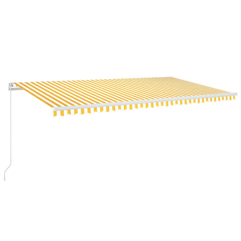 Copertină retractabilă Galben și alb 600 × 300 cm