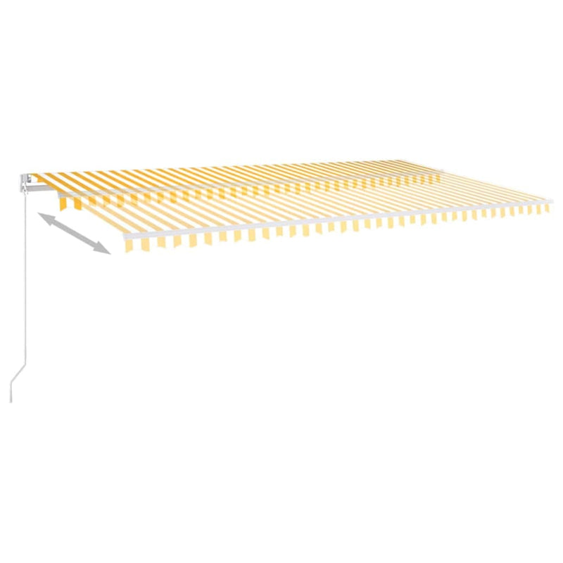 Copertină retractabilă Galben și alb 600 × 300 cm