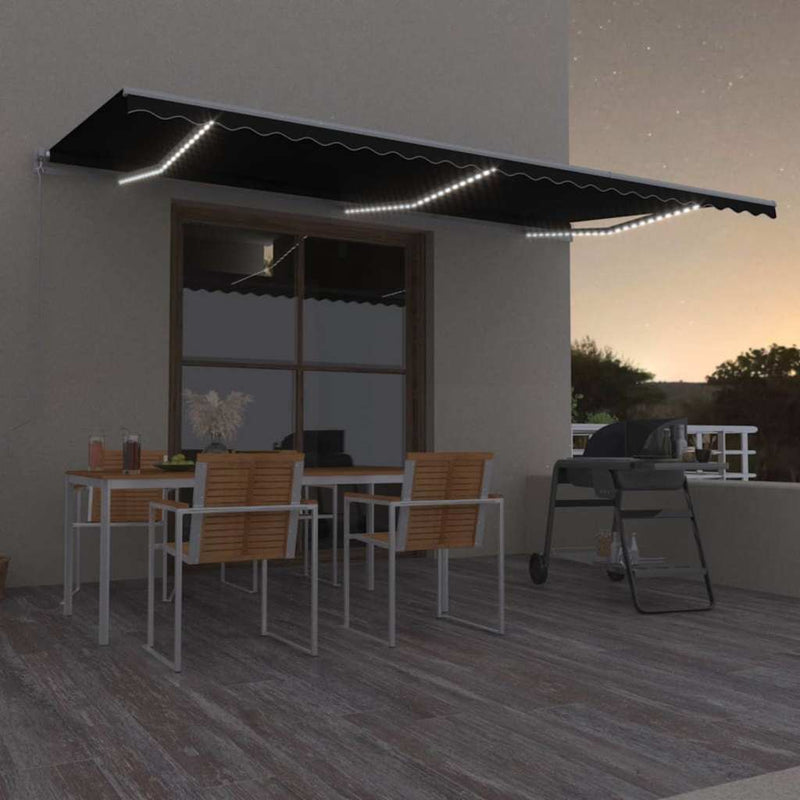 Copertină retractabilă Antracit 600 × 300 cm