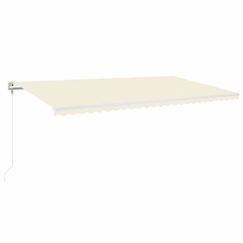 Copertină automată cu senzor vânt & LED, crem, 600x300 cm