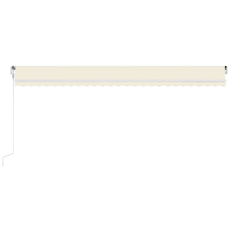 Copertină automată cu senzor vânt & LED, crem, 600x300 cm