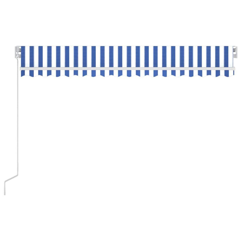 Copertină retractabilă Albastru și Alb 400 × 350 cm