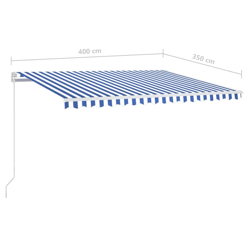 Copertină retractabilă Albastru și Alb 400 × 350 cm