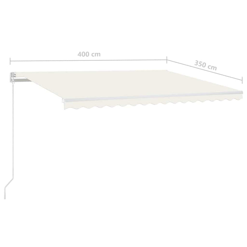 Copertină retractabilă Crem 400 × 350 cm Poliester și Aluminiu