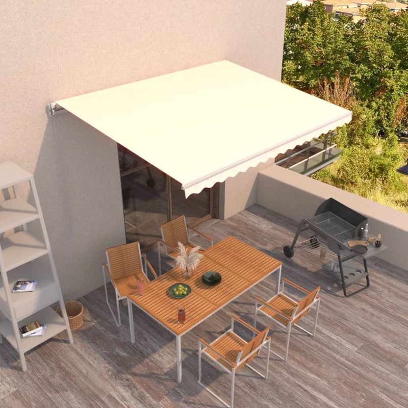 Copertină retractabilă Crem 400 × 350 cm Poliester și Aluminiu